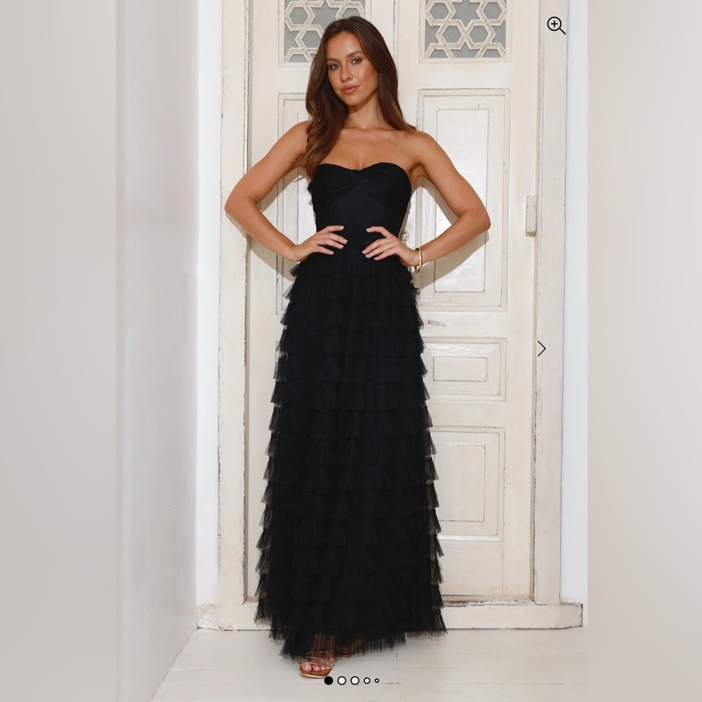 Hello Molly Black Ruffled Maxi Skirt